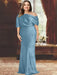 Stormy plus size draped satin mother of the bride gown with blouson top