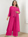 Plus Size Floor-Length Chiffon Pantsuit for the Mother of the Bride with Round Neck and Applique Jacket