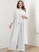 Plus Size Floor-Length Chiffon Pantsuit for the Mother of the Bride with Round Neck and Applique Jacket