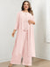 Plus Size Floor-Length Chiffon Pantsuit for the Mother of the Bride with Round Neck and Applique Jacket