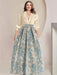 Plus Size Flower A-Line Satin Mother of the Bride Dresses V-Neck with 3/4 Sleeves Champagne