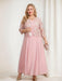 Plus Size Mother of the Bride A-Line/Princess Tea-Length Dress with 3/4 Sleeves Appliques & Jacket