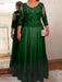 Dark Green plus size mother of the bride lace and tulle gown with sleeves