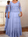 Lavender plus size mother of the bride lace and tulle gown with sleeves