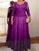 Orchid plus size mother of the bride lace and tulle gown with sleeves