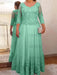 Spa plus size mother of the bride lace and tulle gown with sleeves
