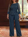 Plus Size Mother of the Bride Pantsuit with Sequin Lace
