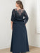 Plus Size Floor-Length Mother of the Bride A-Line Dress with Scoop Neckline Pleats and Sequins