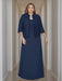 2-Piece Square Neck 3/4 Sleeve sequined Mother of the Bride Dress Set 