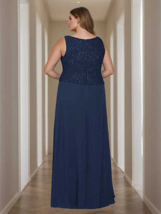 2-Piece Square Neck 3/4 SleeveSequined  Mother of the Bride Dress Set 