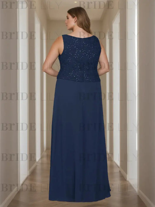 2-Piece Square Neck 3/4 SleeveSequined  Mother of the Bride Dress Set 