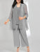 Plus Size Mother of the Bride Scoop Neck Ankle-Length Chiffon Pantsuit with Jacket