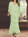 Plus Size V-Neck Ankle-Length Sheath/Column Mother of the Bride Dresses with Sequins & Jacket