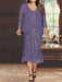 Tahiti Plus Size V-Neck Chiffon Mother of the Bride Dress Set with Jacket and Sequins Knee-Length