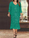 Jade Plus Size V-Neck Chiffon Mother of the Bride Dress Set with Jacket and Sequins Knee-Length