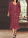 Mulberry Plus Size V-Neck Chiffon Mother of the Bride Dress Set with Jacket and Sequins Knee-Length