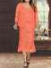 Papaya Plus Size V-Neck Chiffon Mother of the Bride Dress Set with Jacket and Sequins Knee-Length