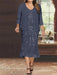 Stormy Plus Size V-Neck Chiffon Mother of the Bride Dress Set with Jacket and Sequins Knee-Length