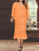 Orange Plus Size V-Neck Chiffon Mother of the Bride Dress Set with Jacket and Sequins Knee-Length