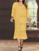 Gold Plus Size V-Neck Chiffon Mother of the Bride Dress Set with Jacket and Sequins Knee-Length