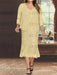 Champagne Plus Size V-Neck Chiffon Mother of the Bride Dress Set with Jacket and Sequins Knee-Length