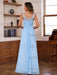 Plus Size V-Neck A-Line Princess Floor-Length Mother of the Bride Dress with Appliques Ruffles & Wrap in 2 Pics