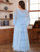 Plus Size V-Neck A-Line Princess Floor-Length Mother of the Bride Dress with Appliques Ruffles & Wrap in 2 Pics