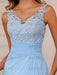 Plus Size V-Neck A-Line Princess Floor-Length Mother of the Bride Dress with Appliques Ruffles & Wrap in 2 Pics