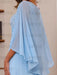 Plus Size V-Neck A-Line Princess Floor-Length Mother of the Bride Dress with Appliques Ruffles & Wrap in 2 Pics