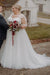 Plus Size Wedding Dresses Half Sleeves Tulle Lace Aline Dress for Bride