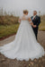 Plus Size Wedding Dresses Half Sleeves Tulle Lace Aline Dress for Bride