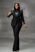 Plus Size Women Suits 3 Pieces Luxury Beadings Pearls Party Prom Wear Women Outfits - Black - Wedding Dresses