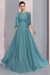 Pool Floor-Length A-Line Mother of the Bride Dress with Princess Scoop Neckline