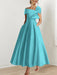 Off-the-Shoulder Sleeveless A-Line Princess Ankle-Length Mother of the Bride Dress with Bow(s)
