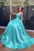 Pool Simple A Line V Neck Backless Yellow Long Prom Dresses