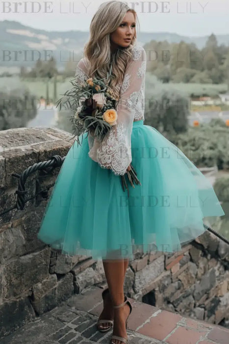 Pool Simple Wedding Dress A Line Designed Neckline Lace Tulle Bridal Gowns