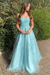 Pool Stylish Lace Long Prom Dress with Spaghetti Straps