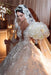 Princess Bateau Wedding Dress with Modest Backless Design and Floor-length Lace Ruffles