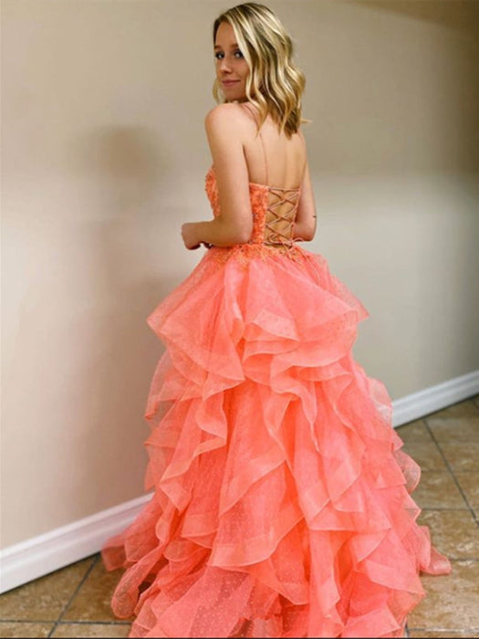 Wedding Guest Dresses Coral Piece Prom Dress Coral Prom Dress With Beadings Backless Lace Evening Gown- Wedding Guest Dresses Coral Piece Prom Dress Coral Prom Dress With Beadings Backless Lace Evening Gown-