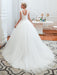 Princess Wedding Dress 2021 Ball Gown V Neck Sleeveless Natural Waist Court Train Bridal Gowns
