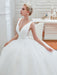 Princess Wedding Dress 2021 Ball Gown V Neck Sleeveless Natural Waist Court Train Bridal Gowns
