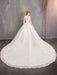Princess Wedding Dresses Lace Illusion Neckline Half Sleeve Floor Length Bridal Gown