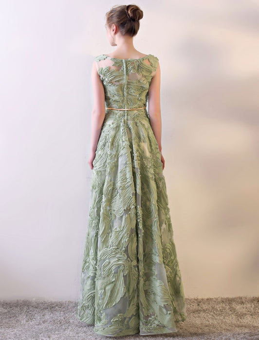 Prom Dresses Long Sage Green Embossment Fabric Texture Sleeveless A Line Floor Length With Sash Wedding Guest Dress