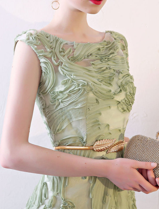Prom Dresses Sage Green Floor Length Wedding Guest Dress-Bridelily