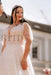 Puff Sleeves Tulle Aline Wedding Dress with Floral Lace Bridal Dress - Wedding Dresses