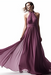 Purple Halter Sleeveless Long Chiffon Prom Dress with Pleats