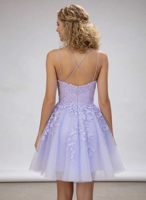 Spaghetti Straps Lilac Aline homecoming dress