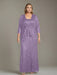 Plus Size 2-Piece Mother of the Bride Dress Set with Square Neck and Floor-Length Sheath