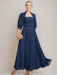 Queen Anne Neckline A-line Princess Ankle-Length Mother of the Bride Dresses with Pleats Sequins & Beads