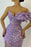 Radiant Lilac Mermaid Prom Dress with V-Neckline and Sparkling Sequin Detailing